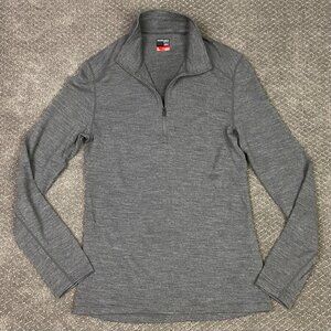 Icebreaker Merino 260 Tech Long Sleeve Half Zip Men's Small Gray Wool 1/2 1/4